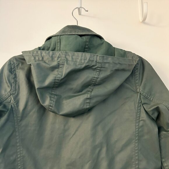 J. Crew Women's The Downtown Wax Coated Long Field Jacket in Green Size XXS - Picture 12 of 12